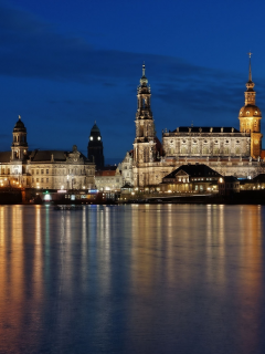 германия, дрезден, ночь, dresden, вода, deutschland, germany, свет