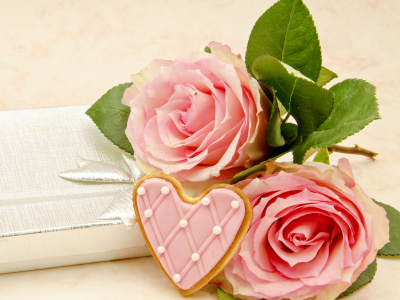 rose, biscuits, baking, подарок, печенье, розы, цветы