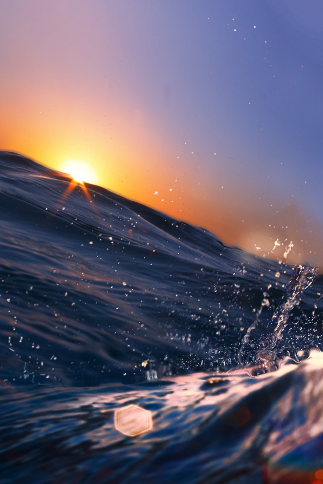 sea wave , water, landscape, nature, beautiful sunset scene, splash