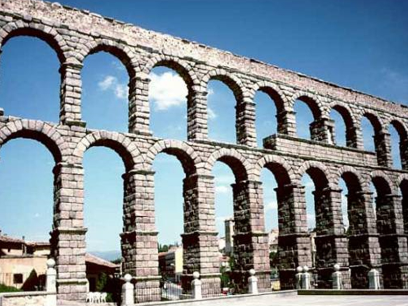 древнее, строение, акведук в сеговии
