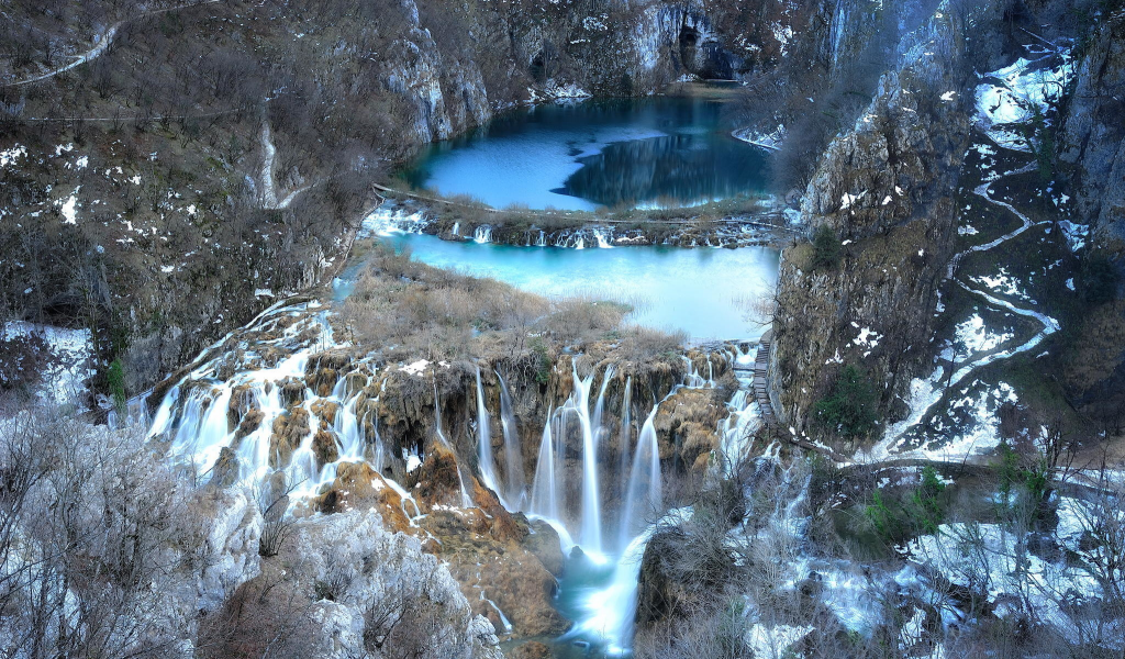 озеро, plitvice lakes, republika hrvatska, national park, водопад, скалы