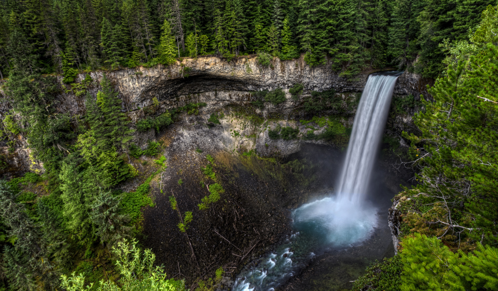 brandywine falls, скала, canada, водопад, деревья, канада, лес