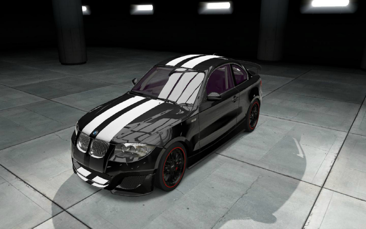 shift 2 unleashed, bmw 135i, чёрный, белая полоса