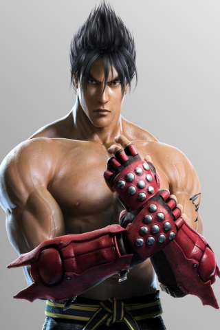 перчатки, боец, мышцы, tekken, взгляд, jin kazama