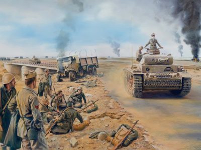 немецкий, средний танк, война, pz.kpfw. iii, солдаты, африка