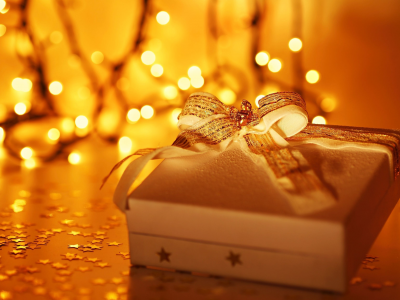 праздник, новый год, коробка, лента, подарок, рождество