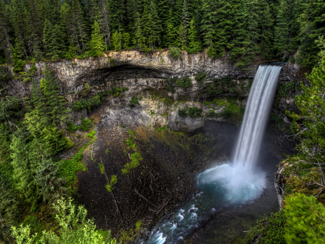 brandywine falls, скала, canada, водопад, деревья, канада, лес