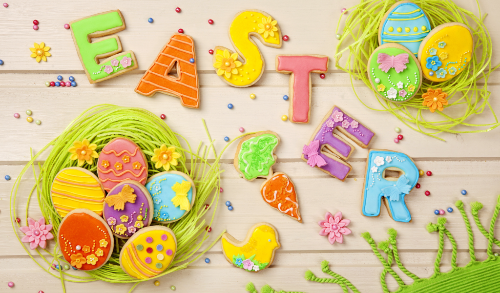 decoration, easter, sweet, cookies, letters, eggs, пасха, colorful, holiday, pastel