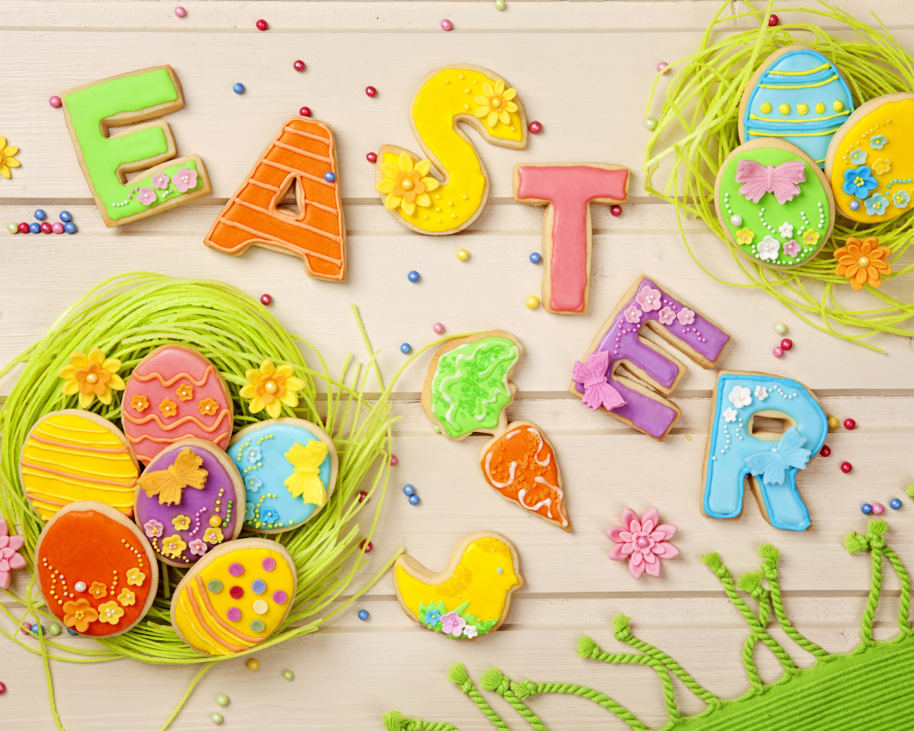 decoration, easter, sweet, cookies, letters, eggs, пасха, colorful, holiday, pastel