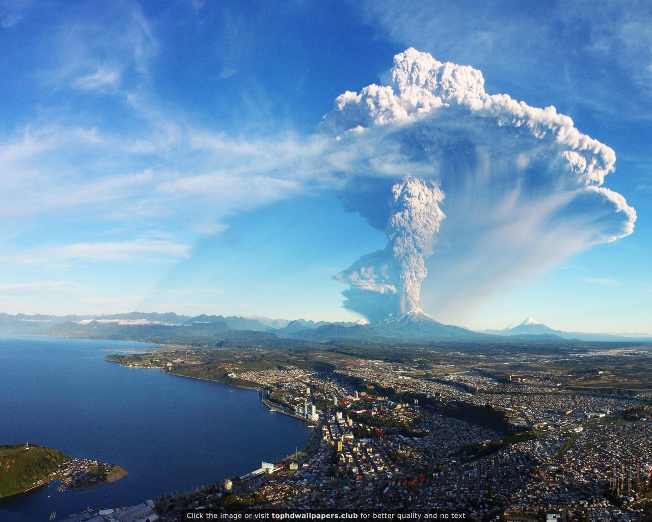 calbuco, volcano, day, sun, summer, see, sea, jcean, ocean, up, sky, wallpaper