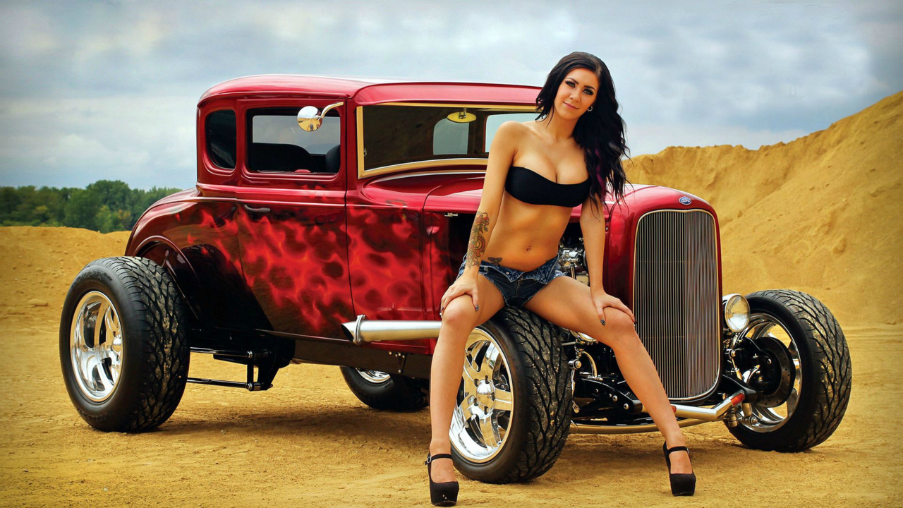 форд, 1930, ford, sedan, classic, car, cars, hot, rod, legs, model, aa, girl, non, nude, red, tattoo custom, lowrider, retro, car, sun, sky, see, dark, red, summer, see, front, indusrial, wide