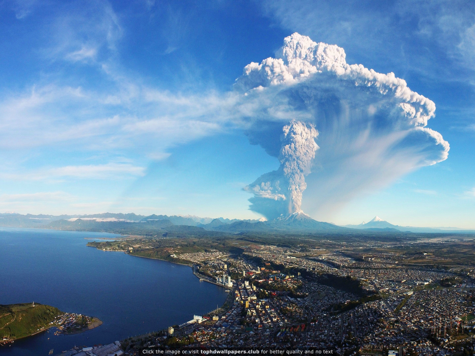 calbuco, volcano, day, sun, summer, see, sea, jcean, ocean, up, sky, wallpaper