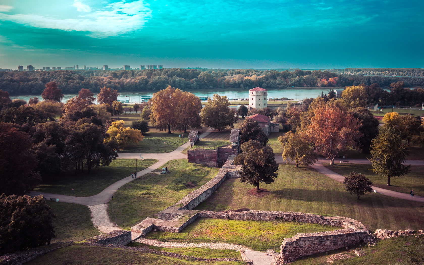 калемегдан, белград, сербия, парк, крепость, река