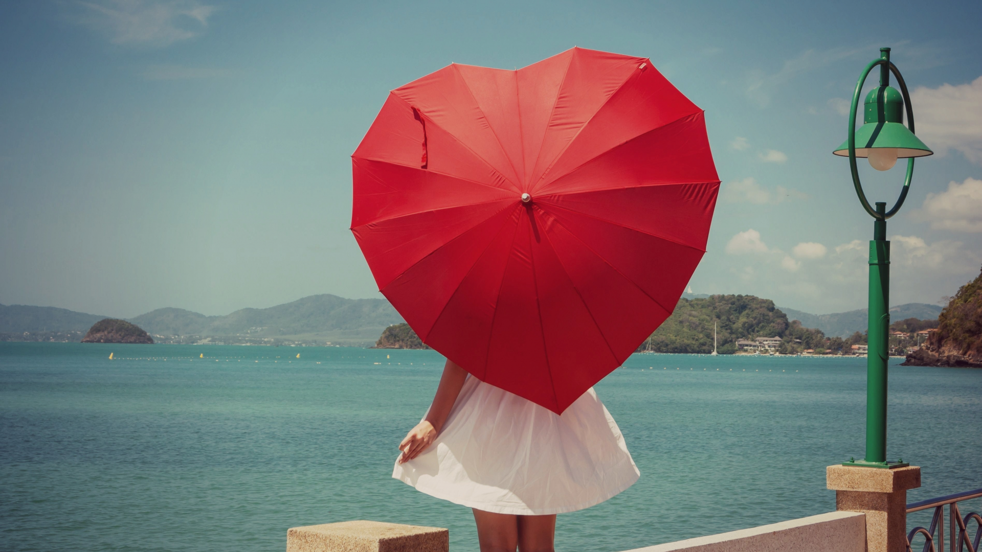 настроения, красный, форма, зонт, зонтик, девушка