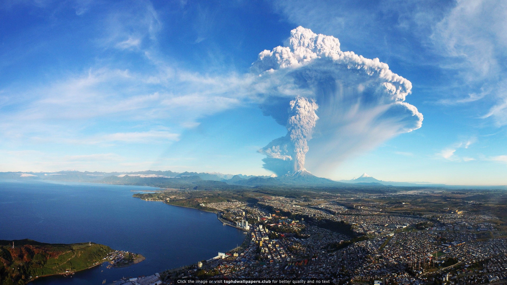 calbuco, volcano, day, sun, summer, see, sea, jcean, ocean, up, sky, wallpaper