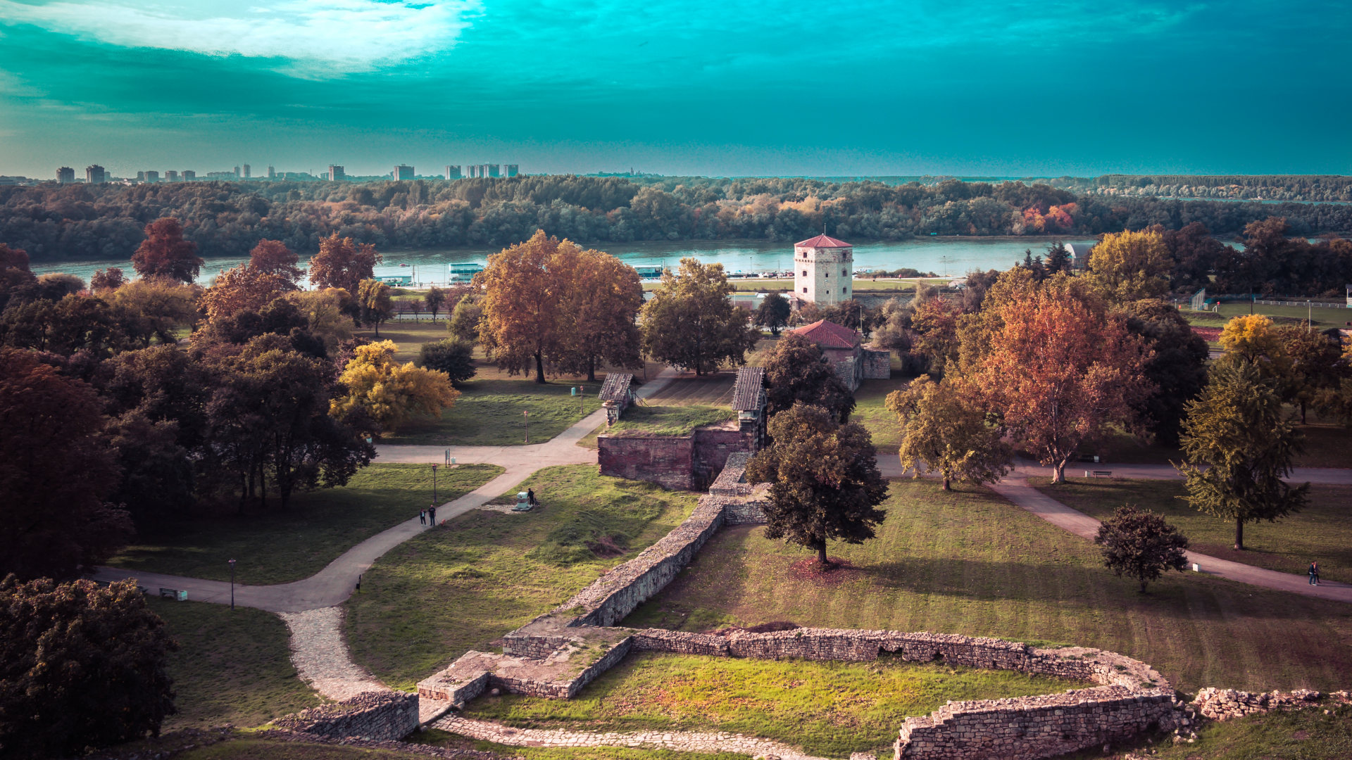 калемегдан, белград, сербия, парк, крепость, река