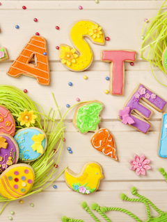 decoration, easter, sweet, cookies, letters, eggs, пасха, colorful, holiday, pastel