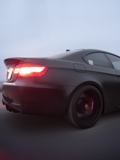 матовый, бмв, m3, вид сзади, matte black, e92, чёрный, bmw, speed