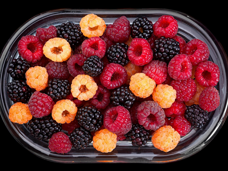 малина, ягоды, природа, лето, витамины, fresh, raspberries, blackberries, bowl, sun, summer, see, up, food, vitamin