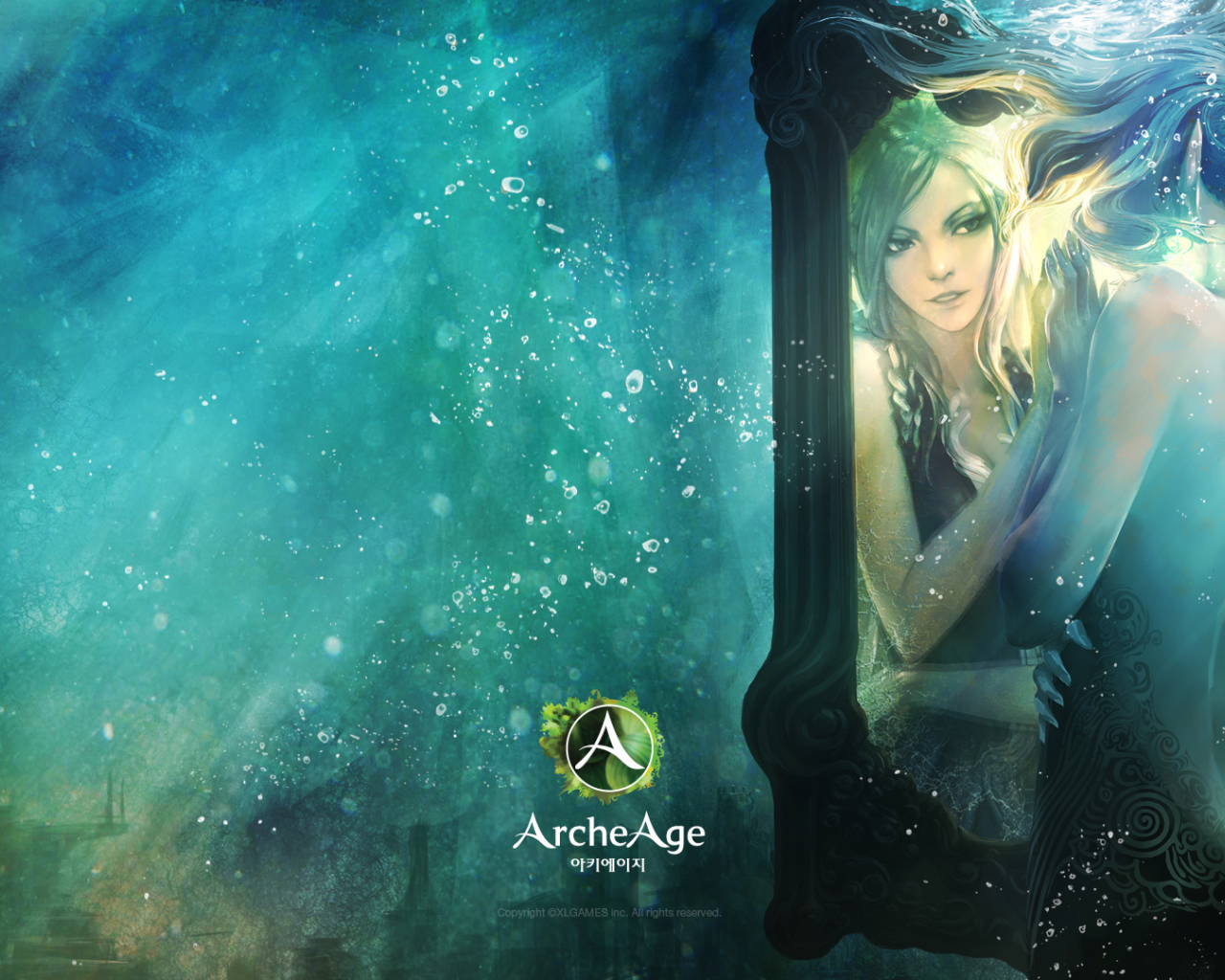 mmorpg, игра, archeage, mirror, reflection, elf, арт, мморпг, online, girl, game, art