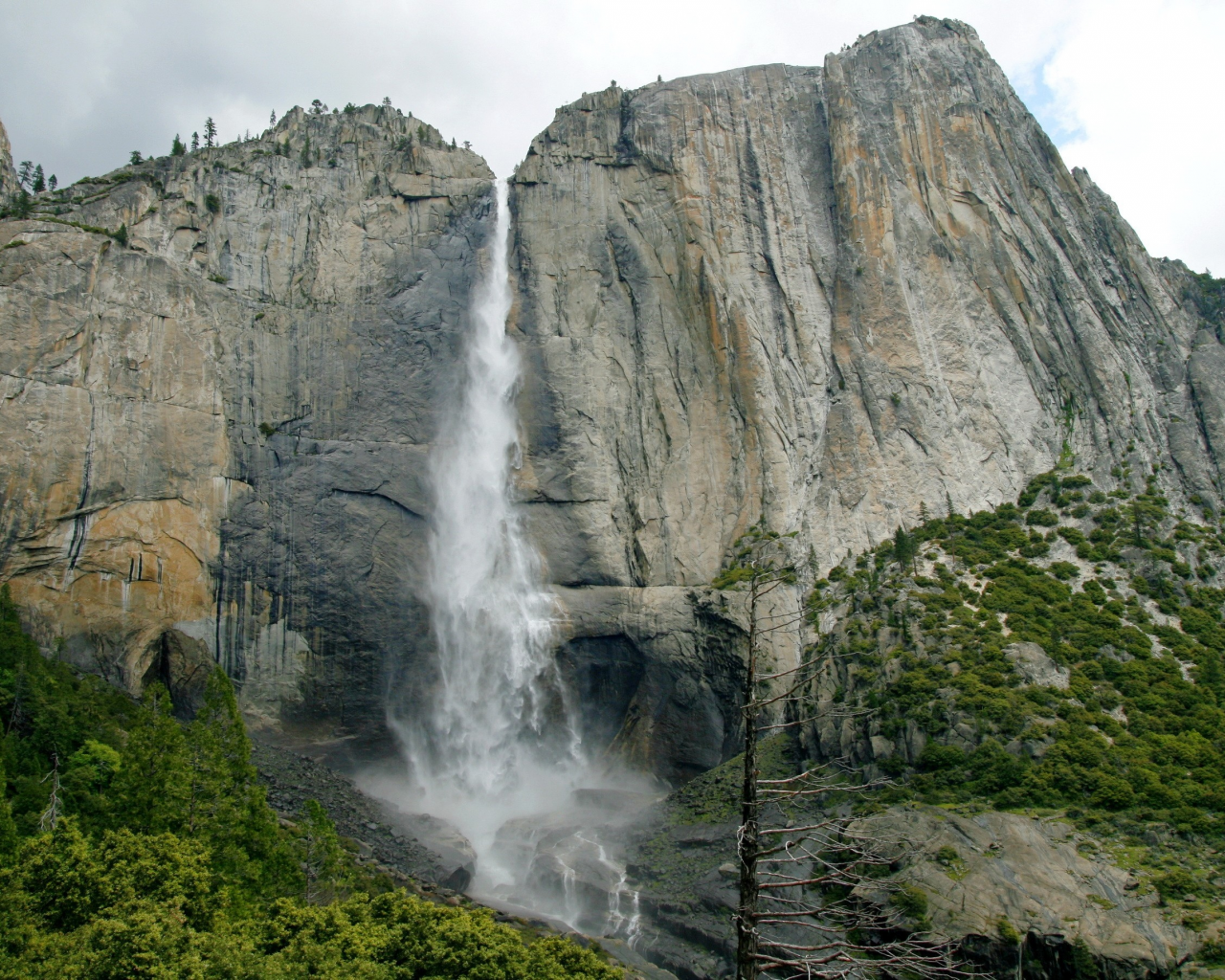 usa, yosemite, пейзаж, california, водопад