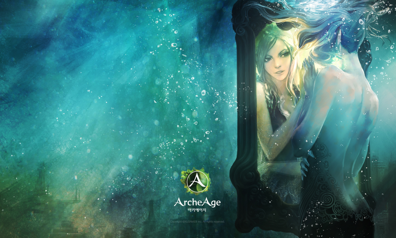 mmorpg, игра, archeage, mirror, reflection, elf, арт, мморпг, online, girl, game, art