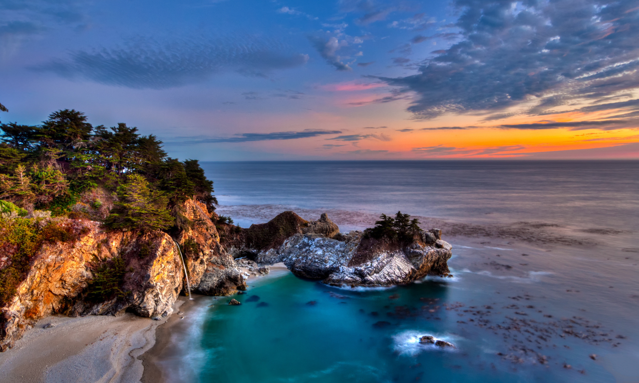 mcway falls, california, pacific ocean, big sur , julia pfeiffer burns state park