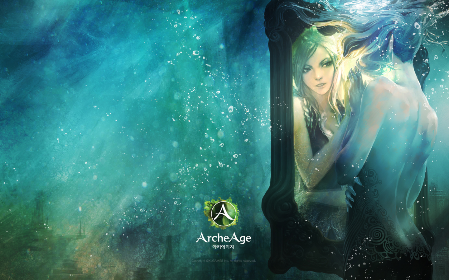 mmorpg, игра, archeage, mirror, reflection, elf, арт, мморпг, online, girl, game, art