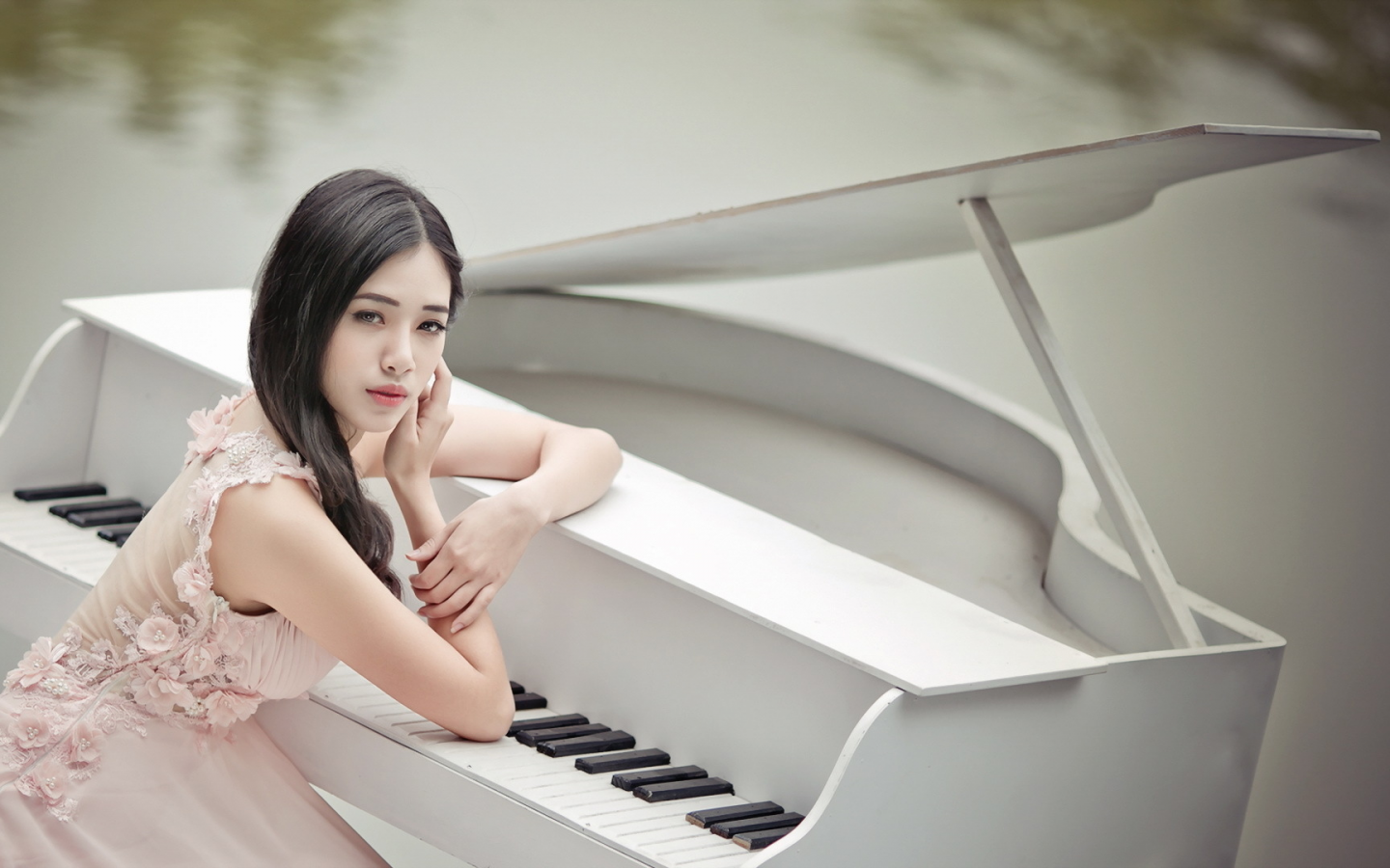 пианино, девушка, музыка, азиатка