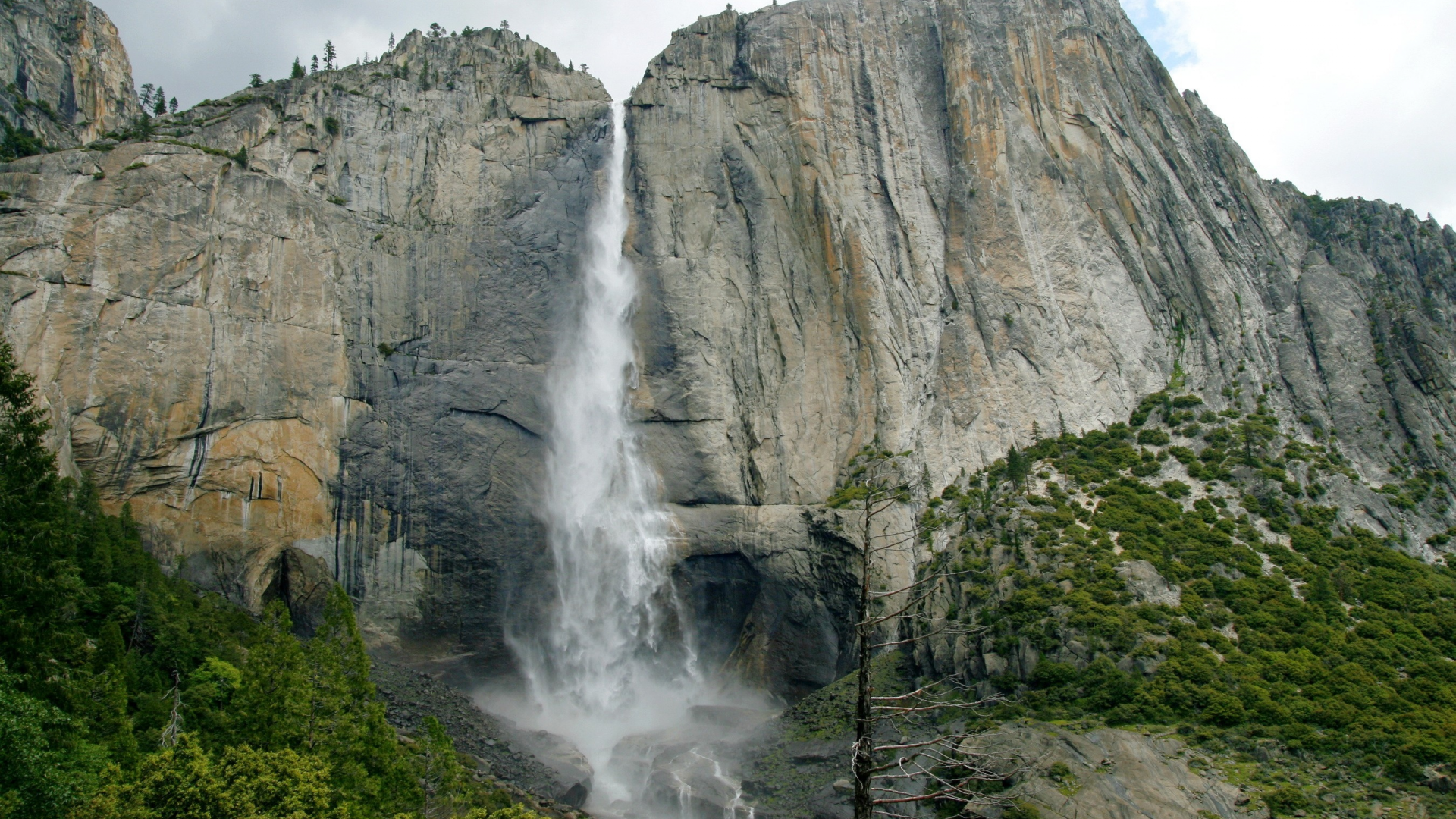 usa, yosemite, пейзаж, california, водопад