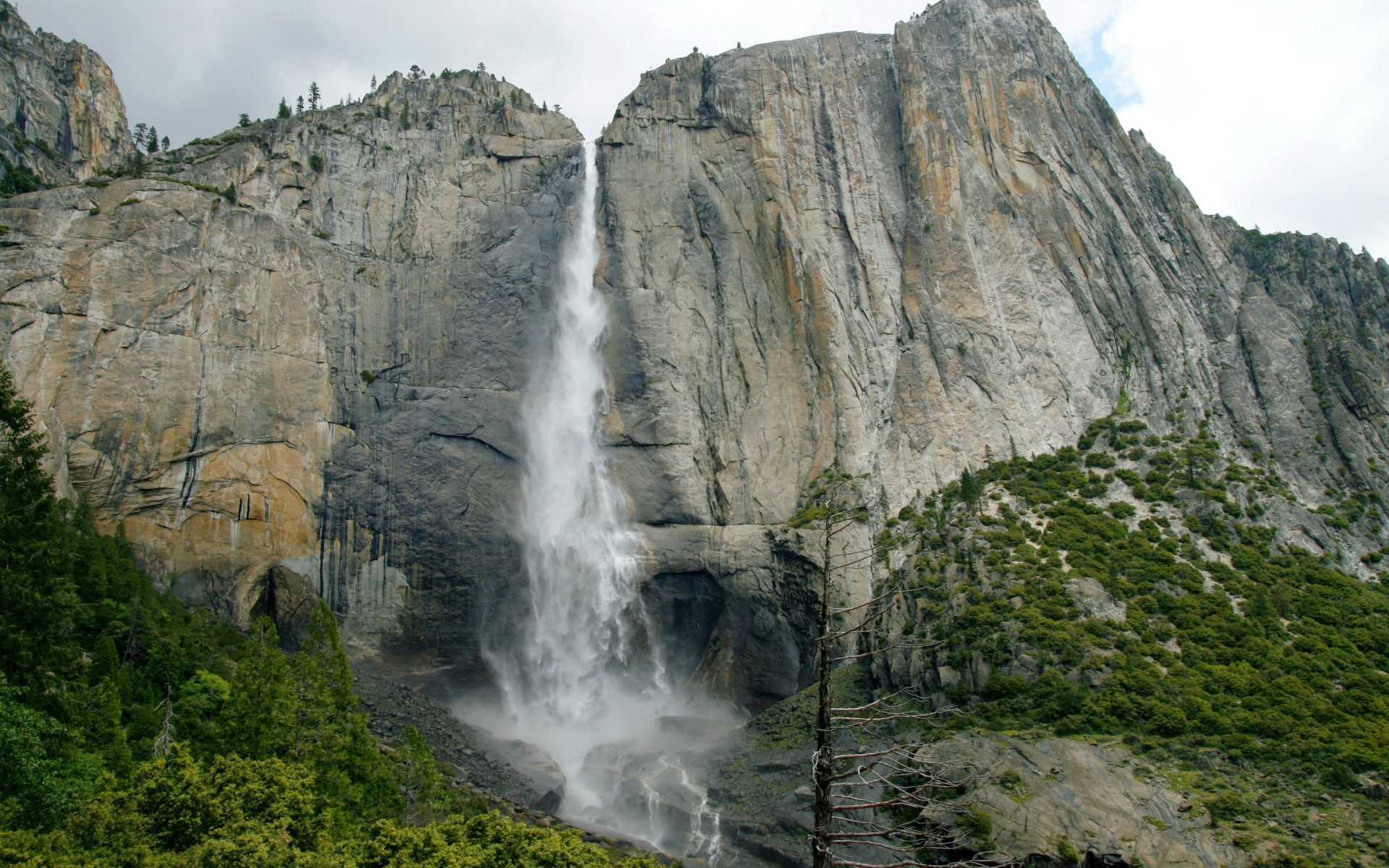 usa, yosemite, пейзаж, california, водопад