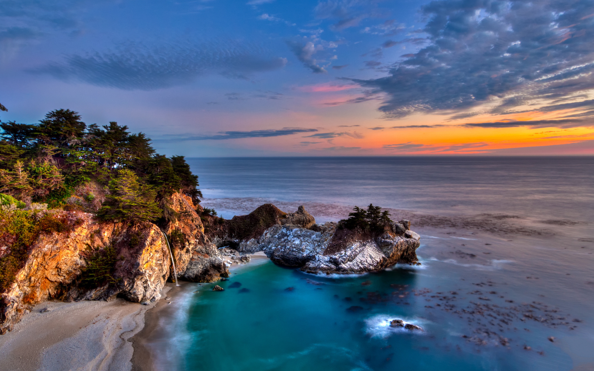 mcway falls, california, pacific ocean, big sur , julia pfeiffer burns state park