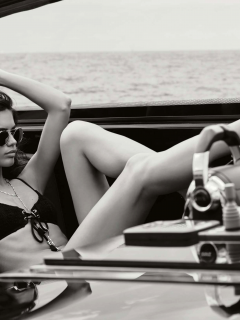 sara, sampaio, sea, girl, море, яхта, девушка, чб