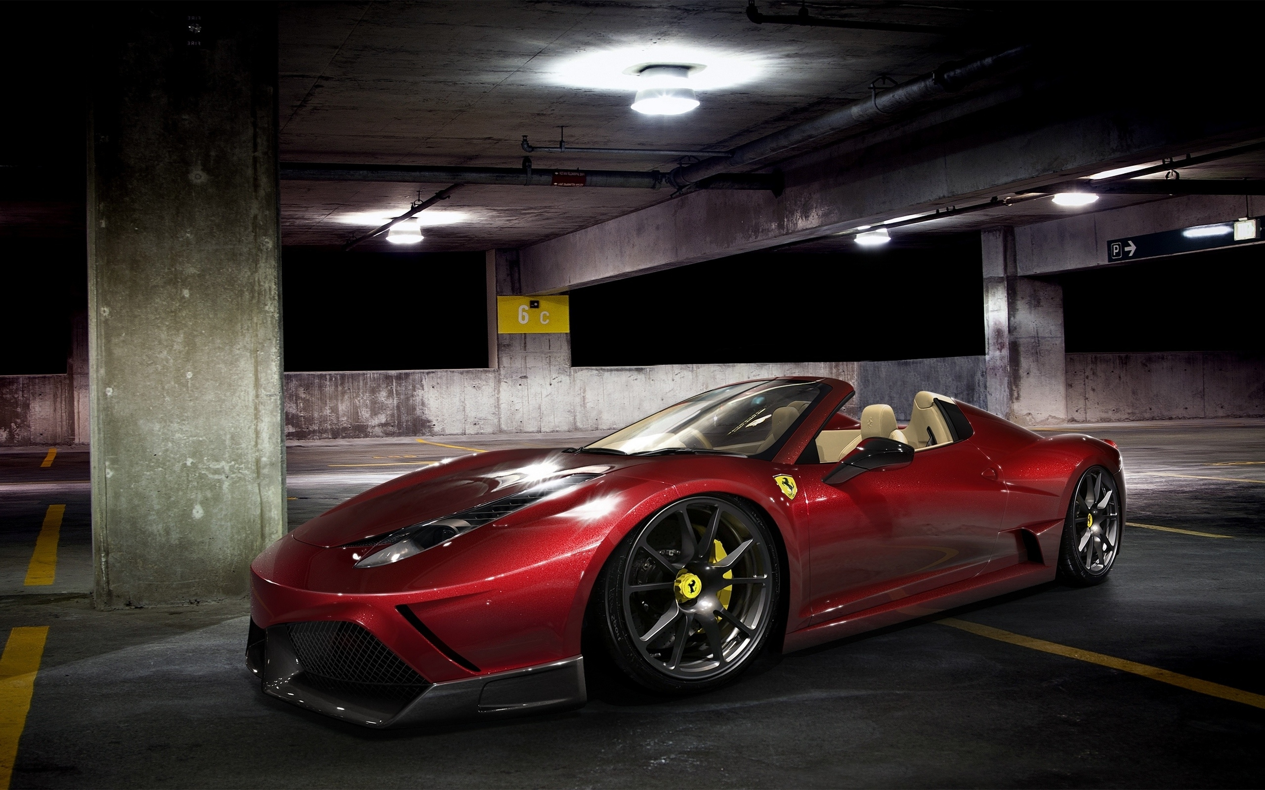 spider, parking, car, supercar, red, ferrari, night, 458, феррари, avto, спайдер