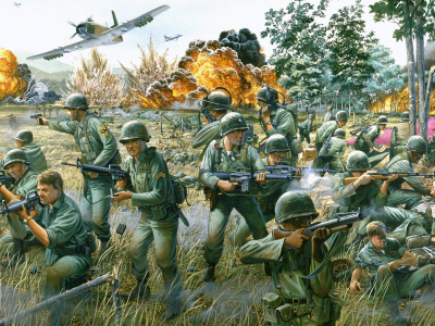 американцы, война, вьетнам, а-1, битва в долине йа-дранг