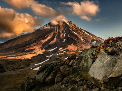 камчатка, вулкан, kamchatka, volcano, mount, fire, jcean, reflection, beautiful, nature, lake, day, up, sky, wallpaper, sun, summer, wide