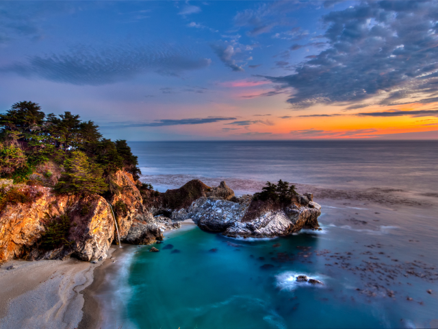 mcway falls, california, pacific ocean, big sur , julia pfeiffer burns state park