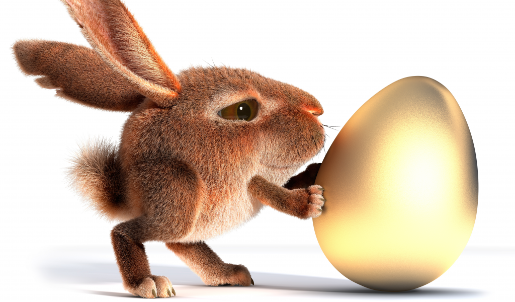 easter bunny, пасха, пасхальный кролик, яйцо, 3d, золотое, egg