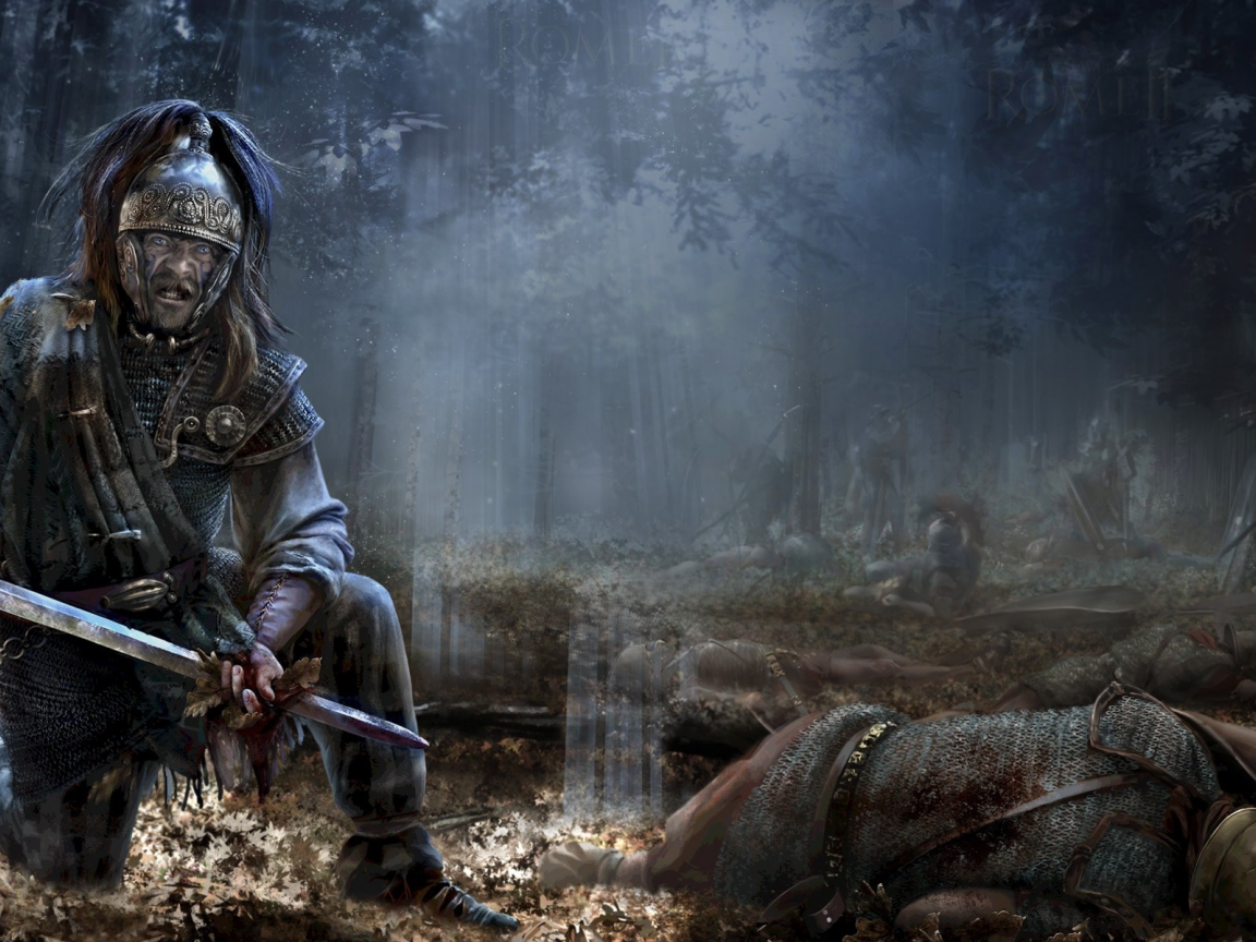 rome 2, background, wood, dead legionnaires, pict warrior, total war rome 2, video games, total war