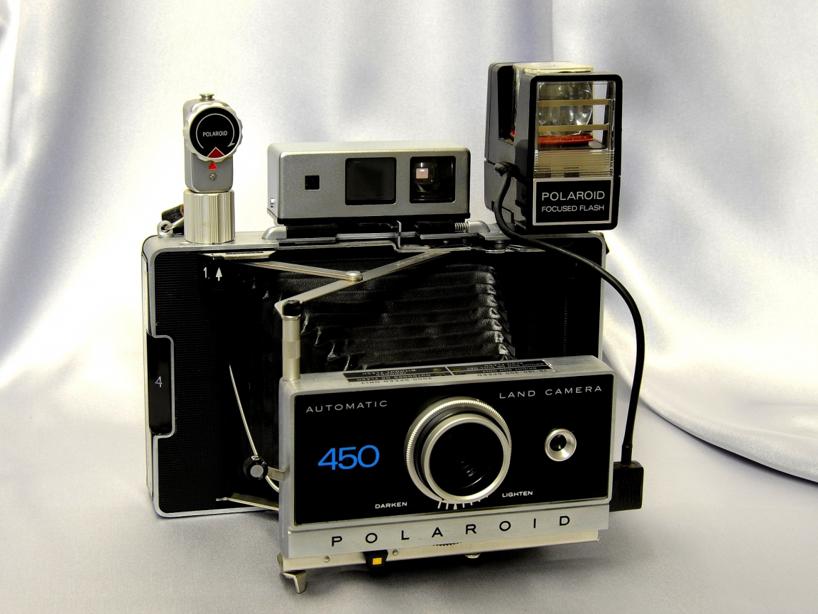 автоматическая камера, вспышка, видоискатель, polaroid 450