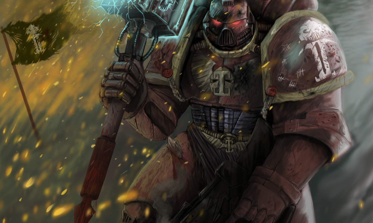 молот, флаг, space marine, warhammer 40k, космодесантаник