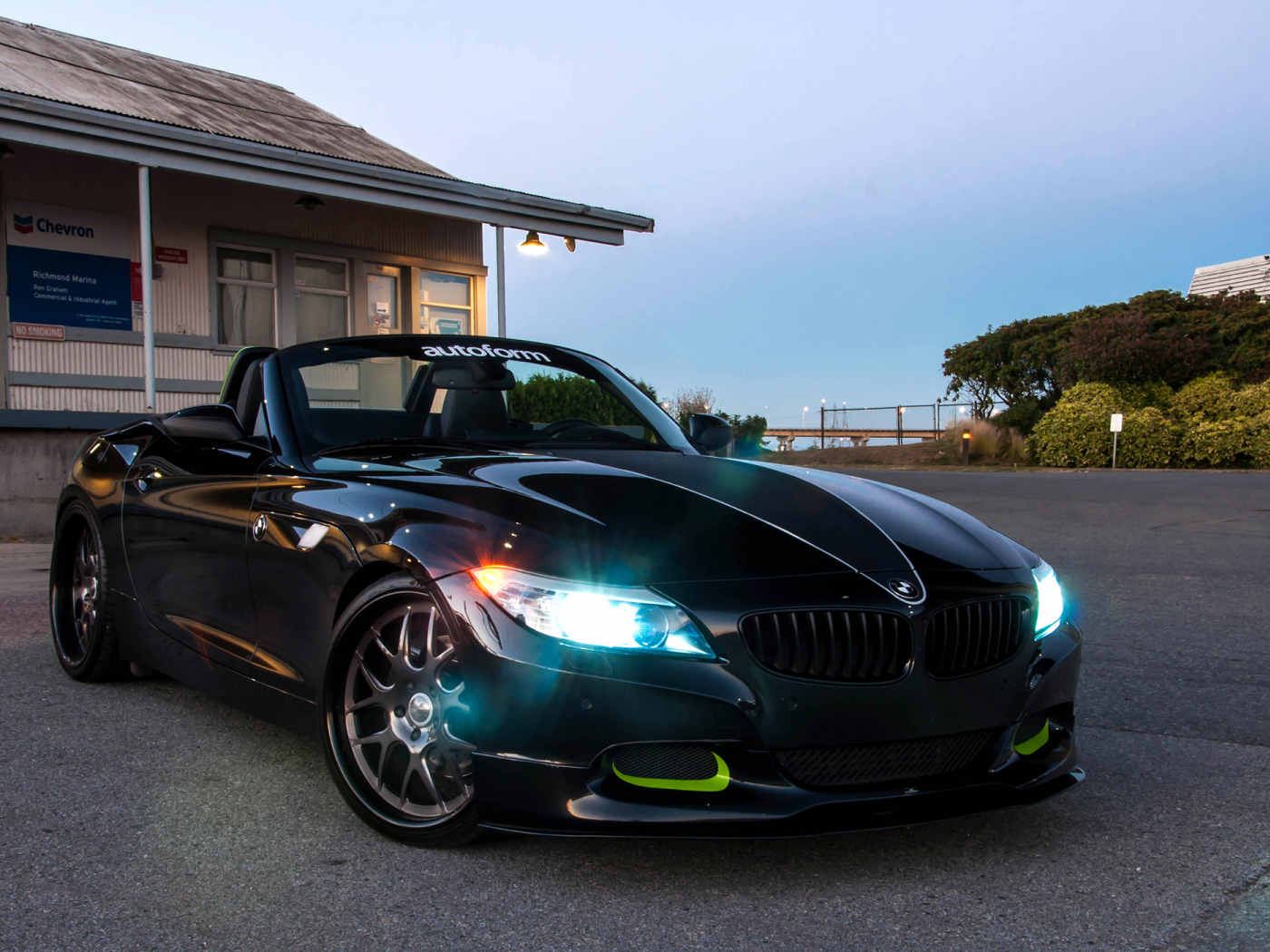 light, black, building, z4, trees, bmw, sky, tuning