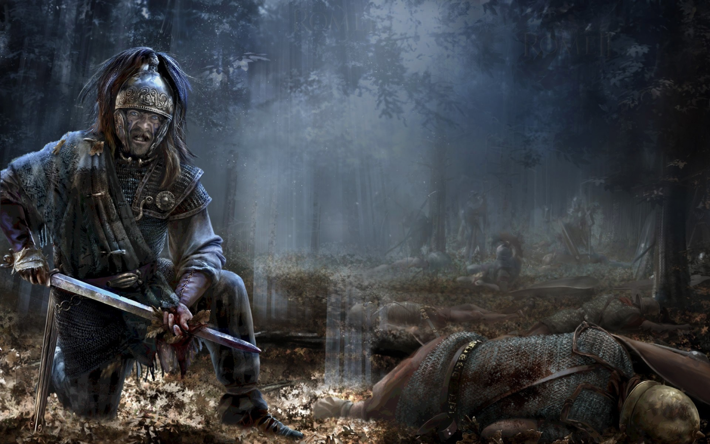 rome 2, background, wood, dead legionnaires, pict warrior, total war rome 2, video games, total war