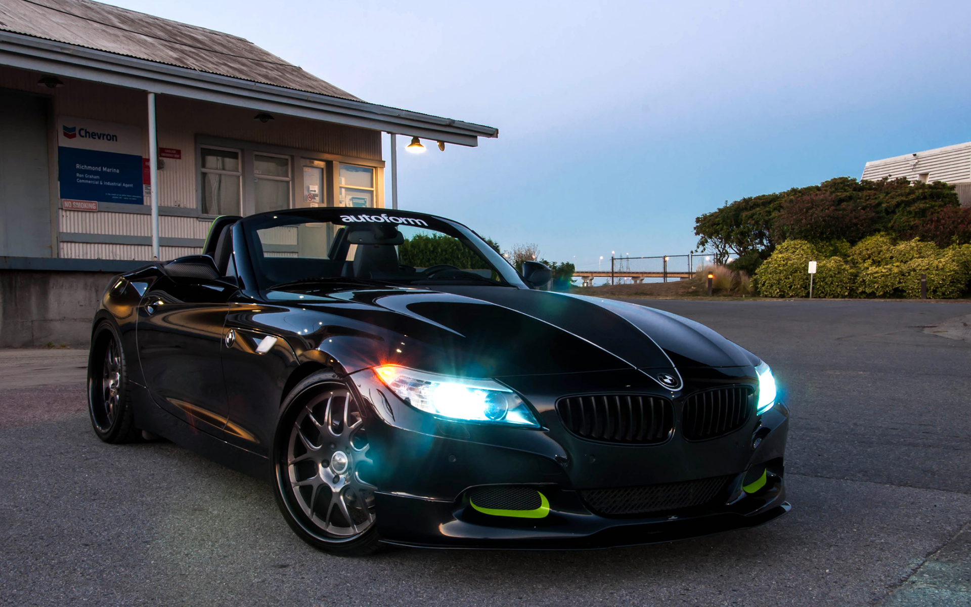 light, black, building, z4, trees, bmw, sky, tuning