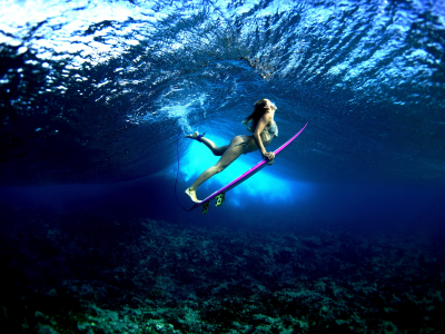 surfing, серфинг, доска, океан, девушка, вода, спорт