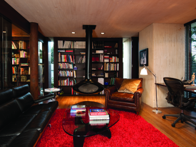 мебель, книги, камин, интерьер, кресло, полки, диван