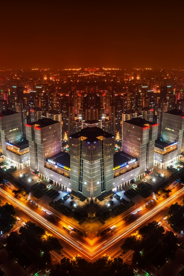 china, китай, ночной город, панорама, beijing, пекин