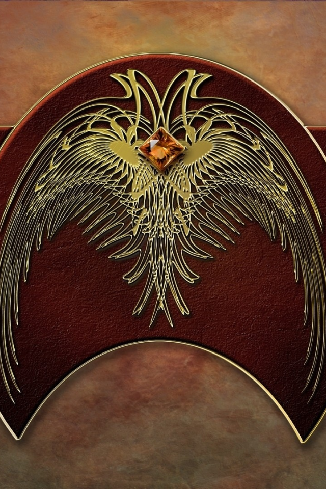 герб, птица, стена, крылья, флаг