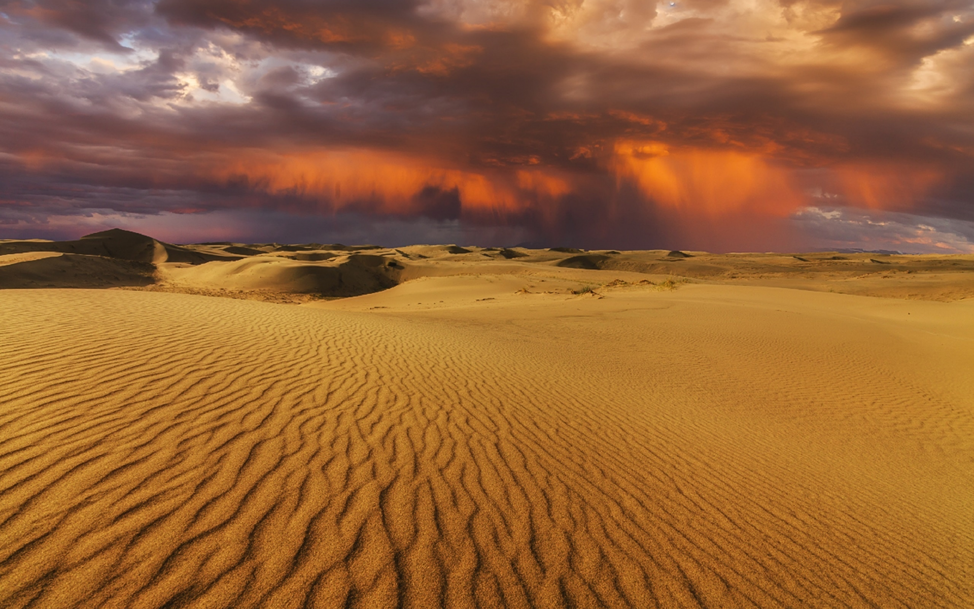 природа, небо, облака, песок, пустыня, дождь, гроза
