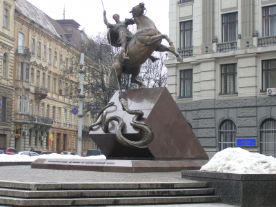 львов, площадь, памятник, георгий, победоносец, 2007, год